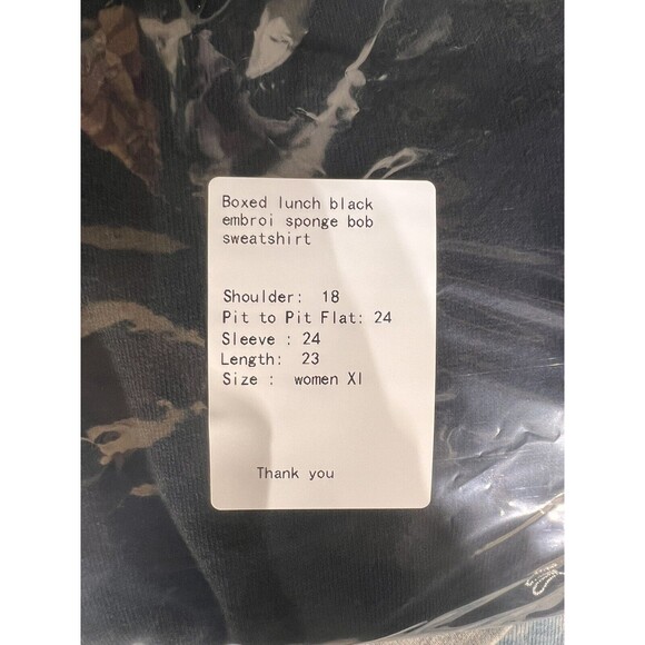 Box Lunch Womens Black Sponge Bob Embroidered Pullover Crewneck Sweater Size XL - Picture 10 of 10